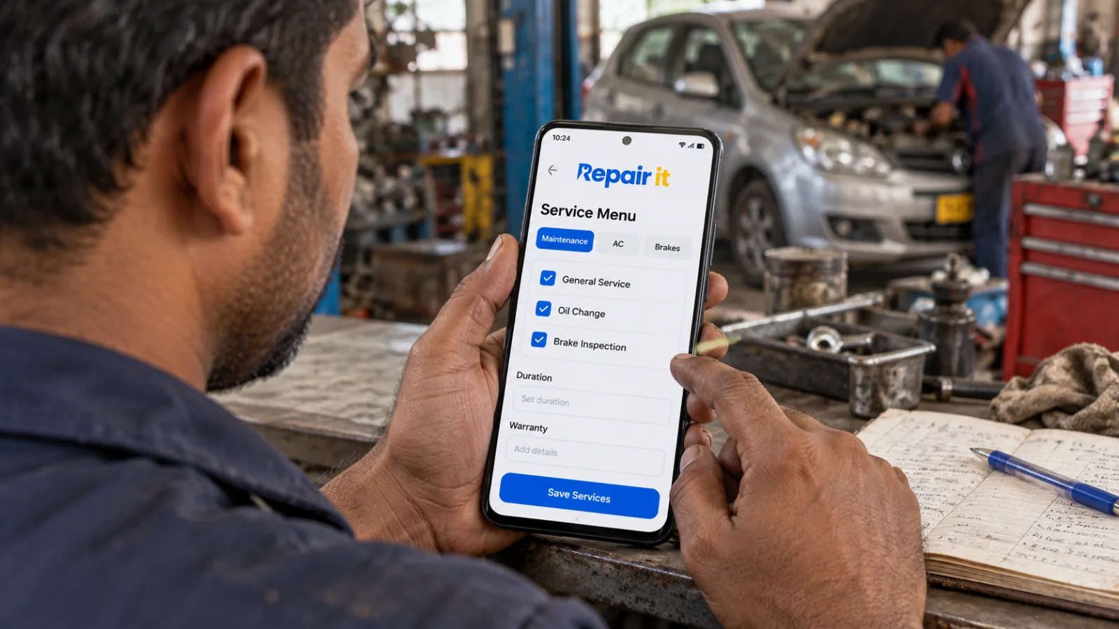 Repair It Partner service menu