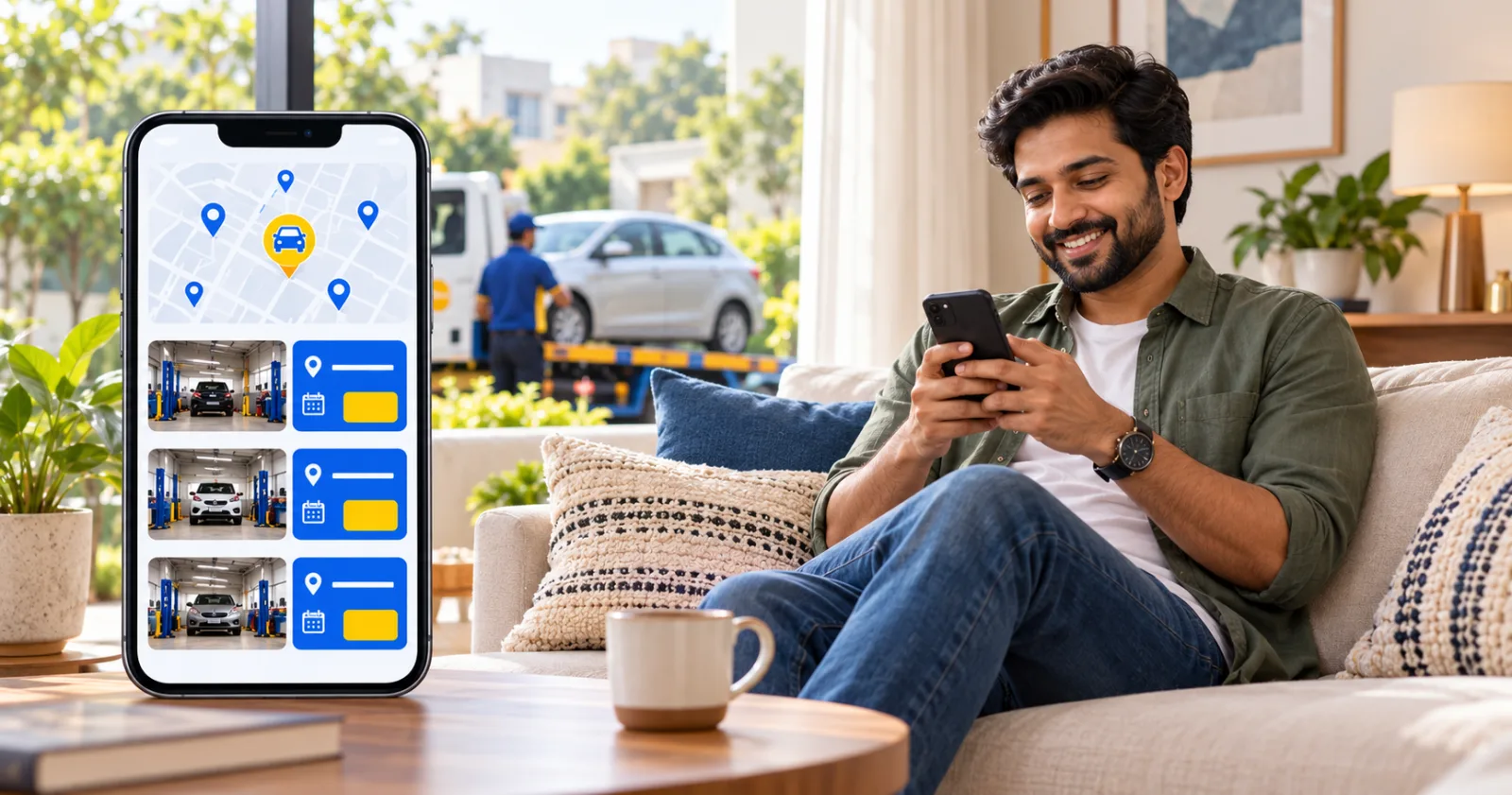 Vehicle owner using Repair It for online vehicle servicing